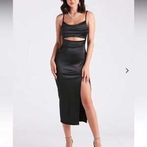 Seona Formal Satin Midi Dress